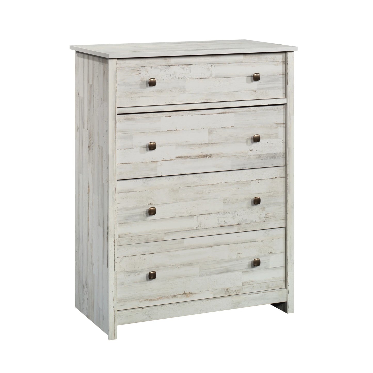 River Ranch 4- Drawer Dresser | White Plank Finish Bedroom Chest