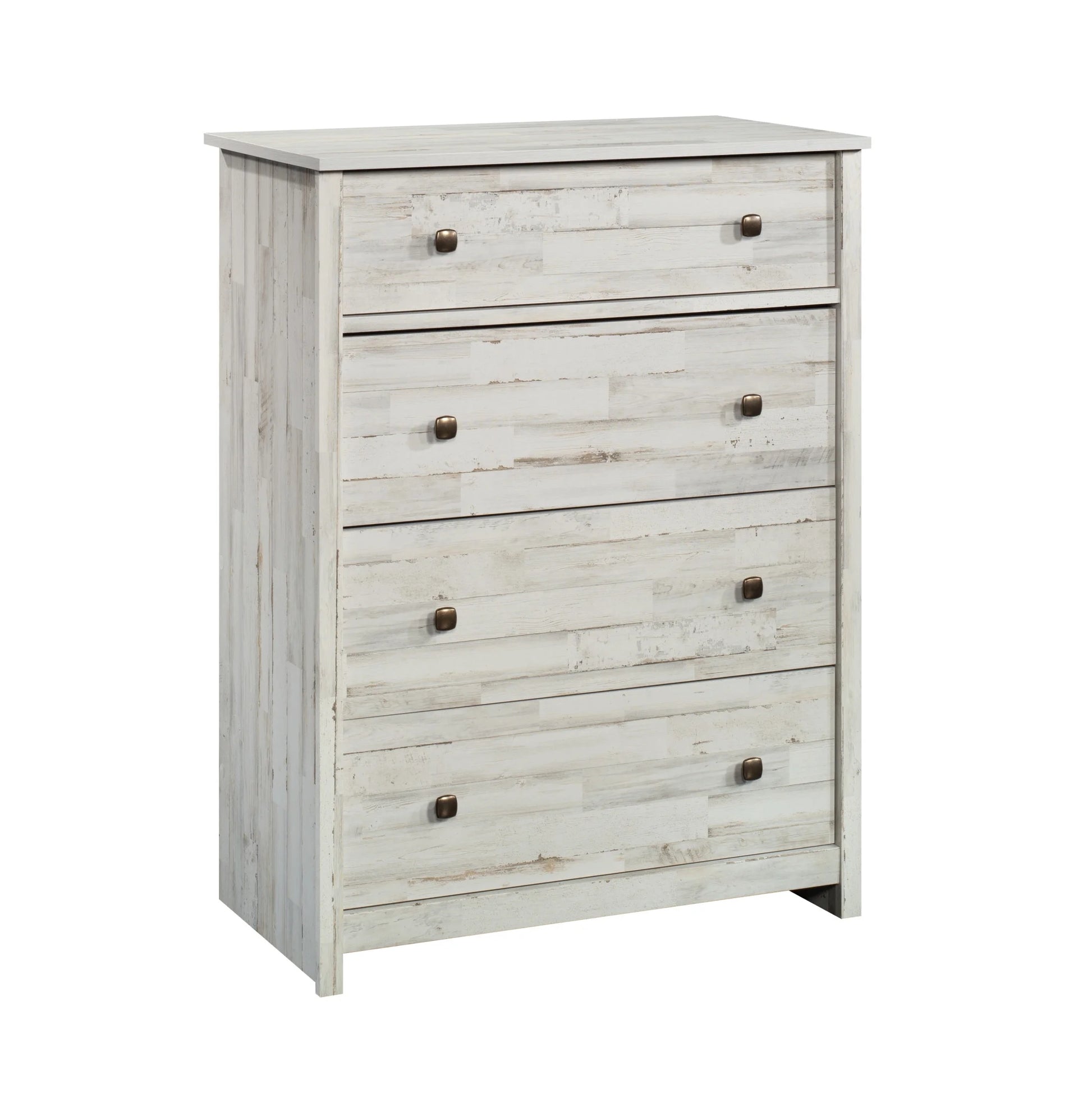 River Ranch 4- Drawer Dresser | White Plank Finish Bedroom Chest