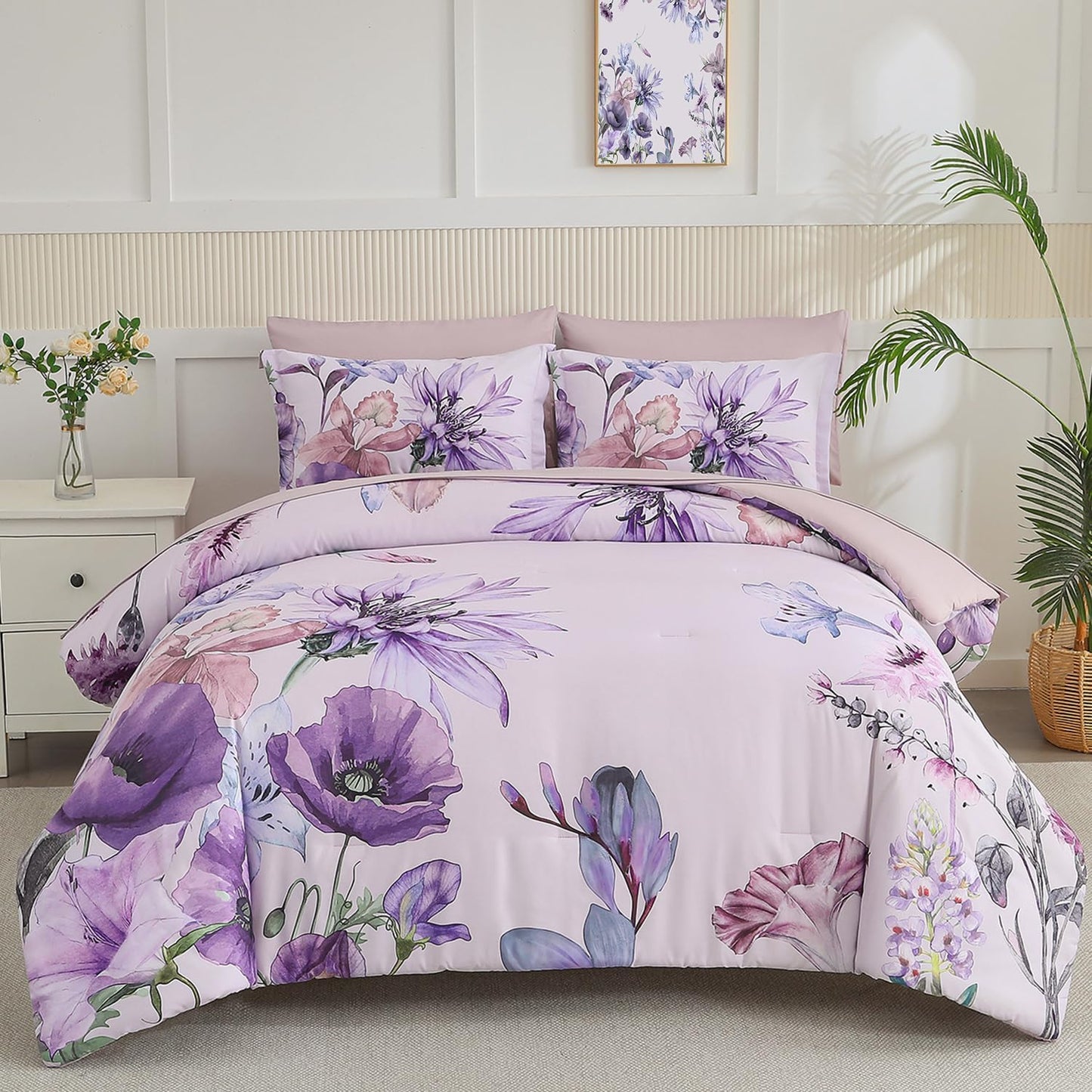 7-Piece Bed in a Bag Comforter Set | Reversible Soft Microfiber Bedding, All-Season Sheet Set