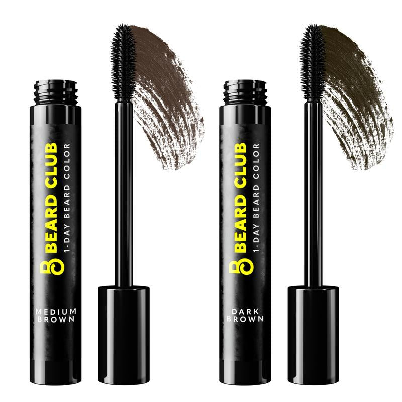 Beard Club One-Day Beard & Eyebrow Color - Available in Four Colors and Four Sizes - Temporary Color for Beard and Eyebrows, Covers Greys, Fills in Patches, and Enhances Volume - 30 Applications per Tube