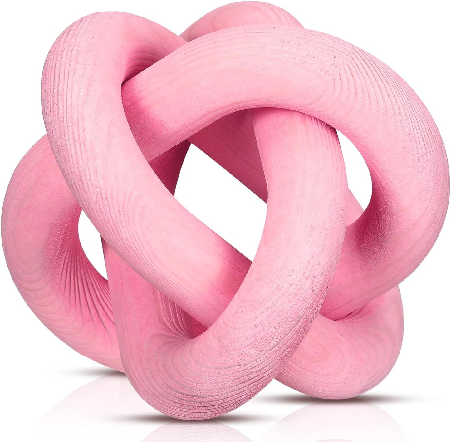 3 Link Wood Knot Decor | Hand-Carved Boho Coffee Table & Shelf Decoration, Rustic Modern Home Accent