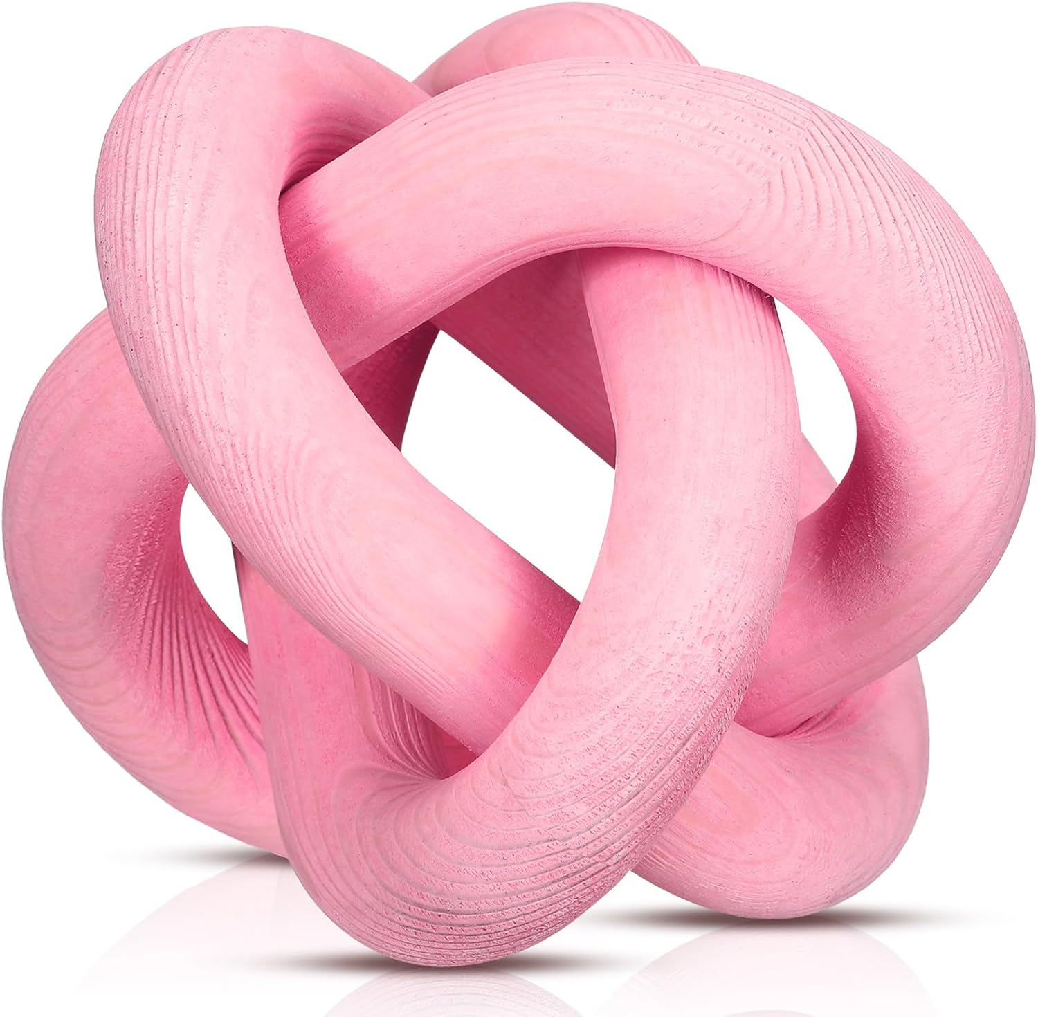 3 Link Wood Knot Decor | Hand-Carved Boho Coffee Table & Shelf Decoration, Rustic Modern Home Accent