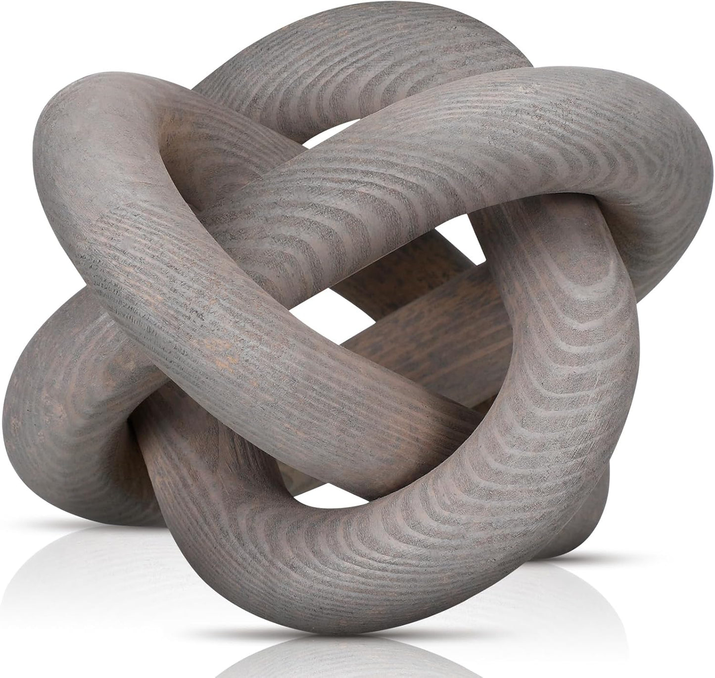 3 Link Wood Knot Decor | Hand-Carved Boho Coffee Table & Shelf Decoration, Rustic Modern Home Accent