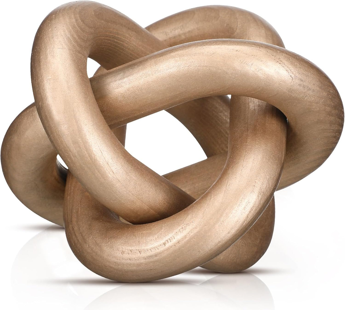 3 Link Wood Knot Decor | Hand-Carved Boho Coffee Table & Shelf Decoration, Rustic Modern Home Accent