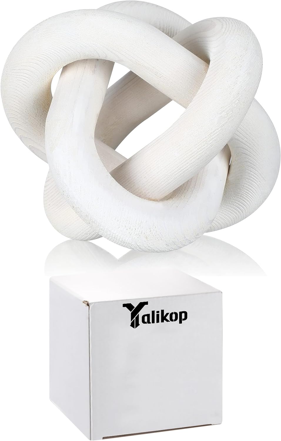 3 Link Wood Knot Decor | Hand-Carved Boho Coffee Table & Shelf Decoration, Rustic Modern Home Accent