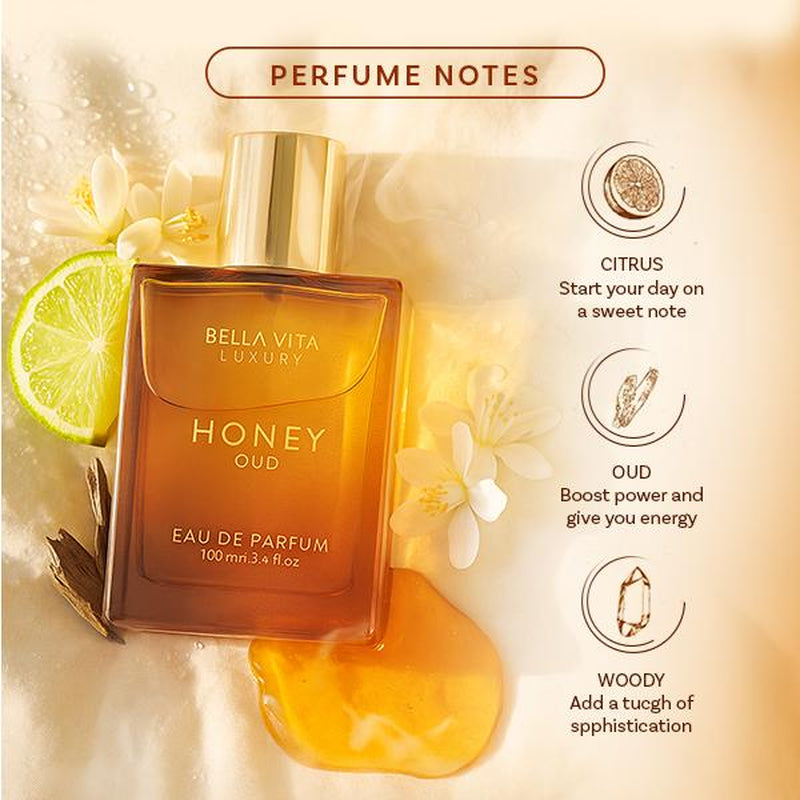 Tangled Temptation by Bellavita Luxury | Honey Oud & Blush | 2X100 Ml Unisex Perfume Set | Long Lasting EDP with Floral, Spicy, Woody & Musky Notes | Patchouli, Vanilla, Bergamot, Red Fruits & Sandalwood | Luxury, Vegan & Cruelty-Free