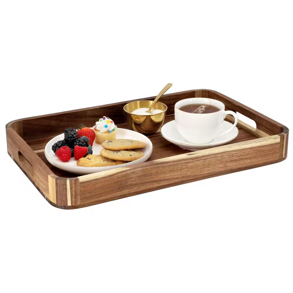 Acacia Wood 17.75 in X 12 in X 2 in Rectangle Serving Tray