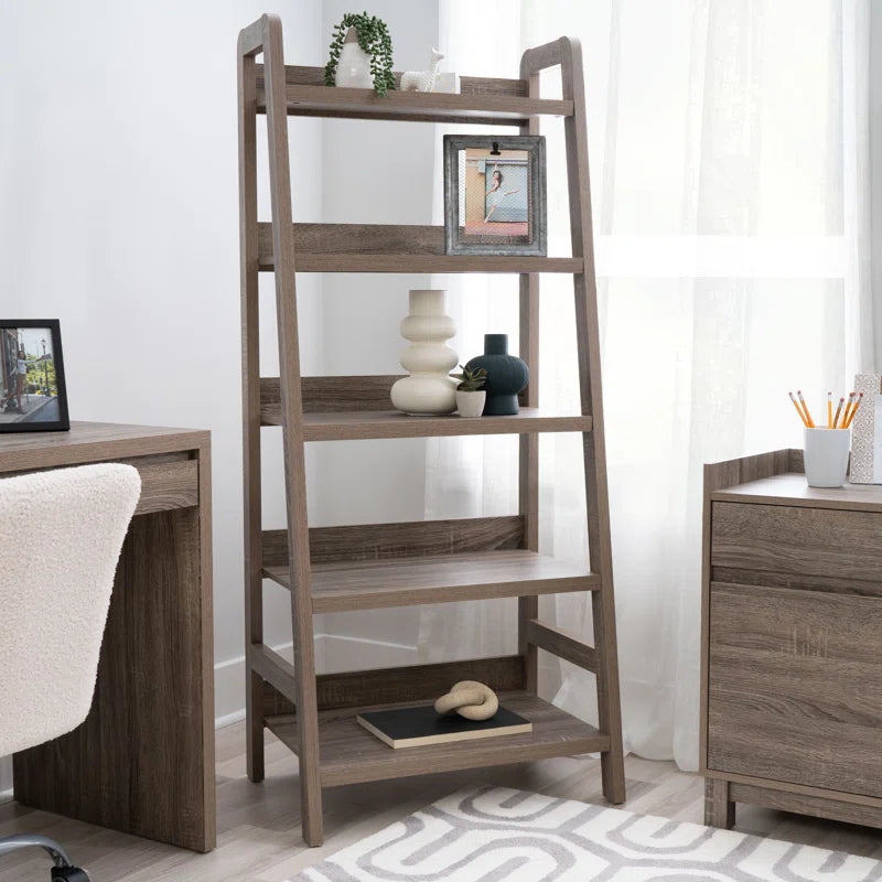 Eiland Ladder Bookcase | Modern 5-Tier Leaning Storage Shelf