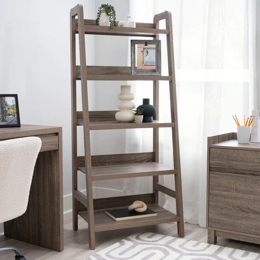 Eiland Ladder Bookcase | Modern 5-Tier Leaning Storage Shelf