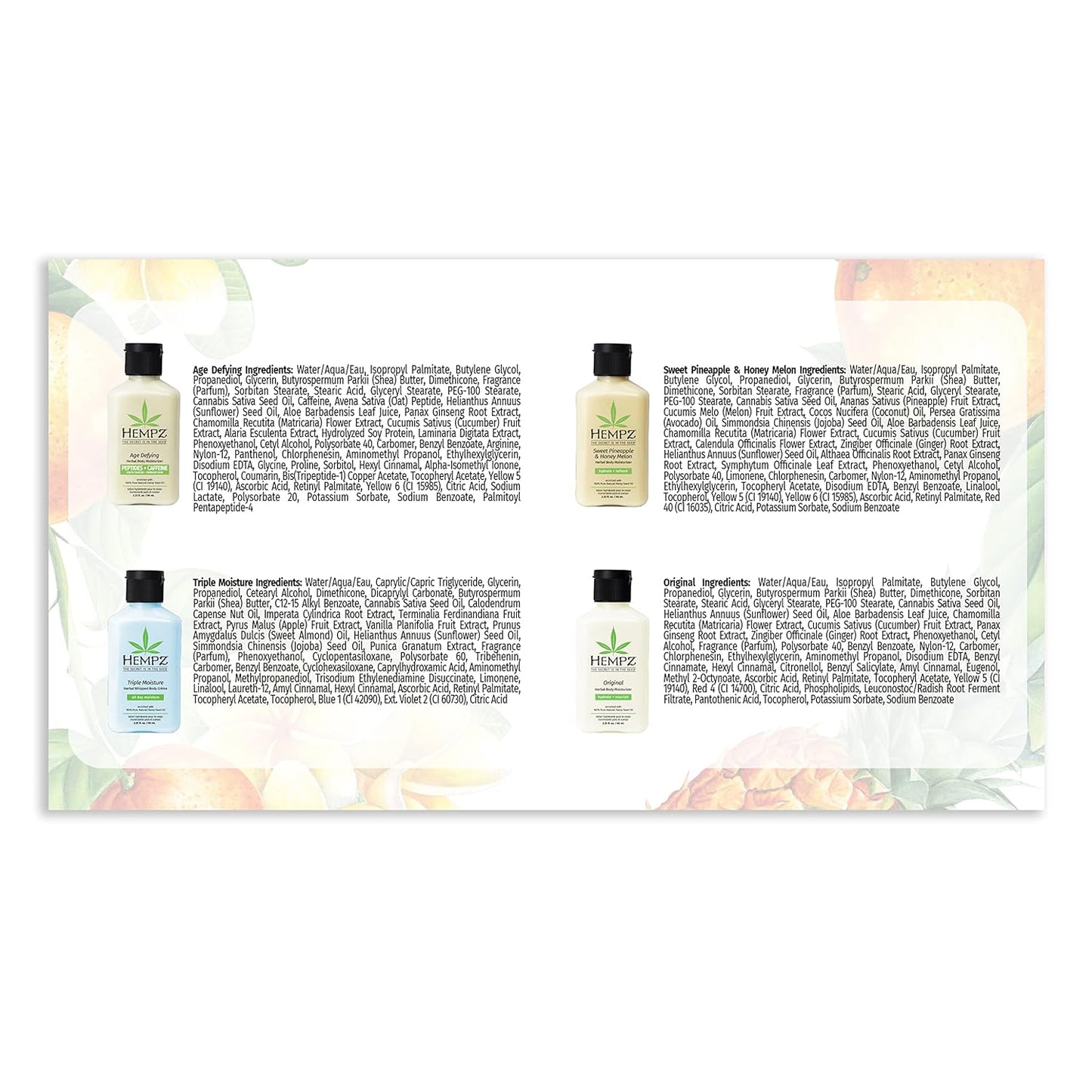 Hempz Everyday Favorites 4-Piece Mini Lotion Gift Set |Travel Size Moisturizing Body Lotion