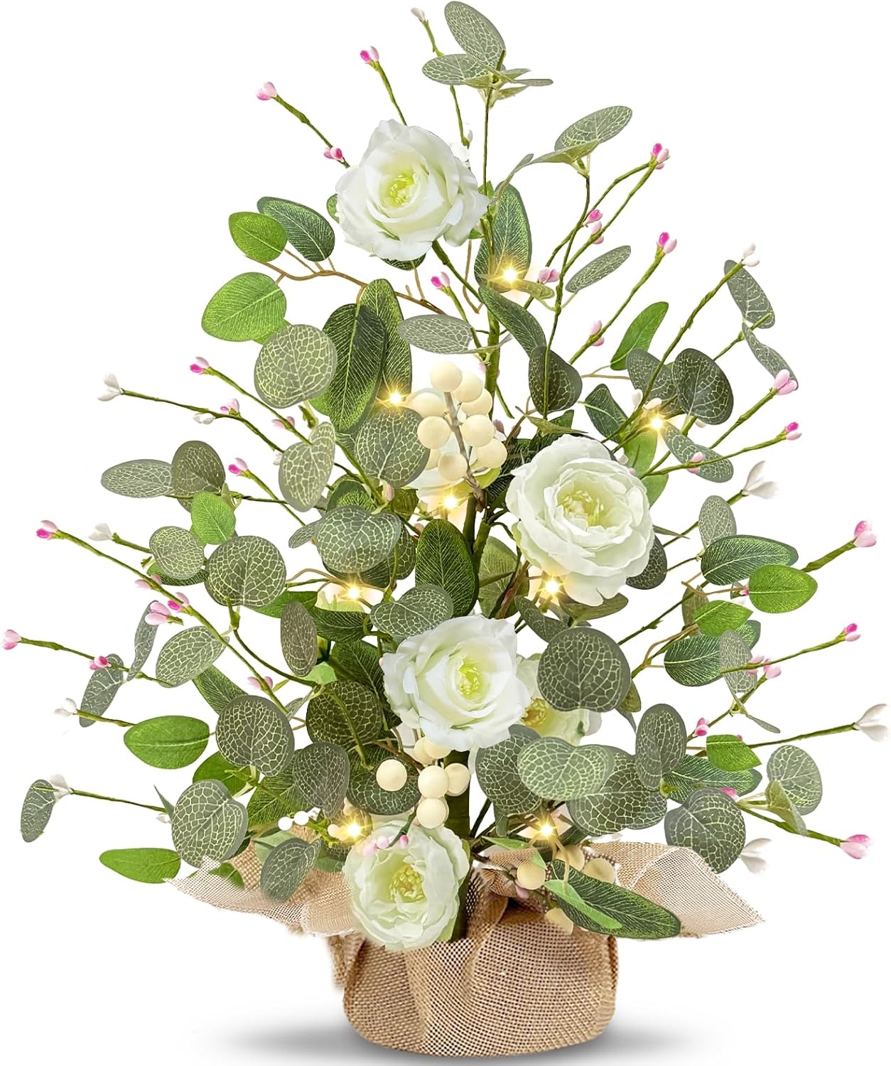 2-Pack Lighted Fall Maple Trees with Timer – 11-Inch Tabletop Autumn Decorations, 20 LED Battery Operated |  Décor