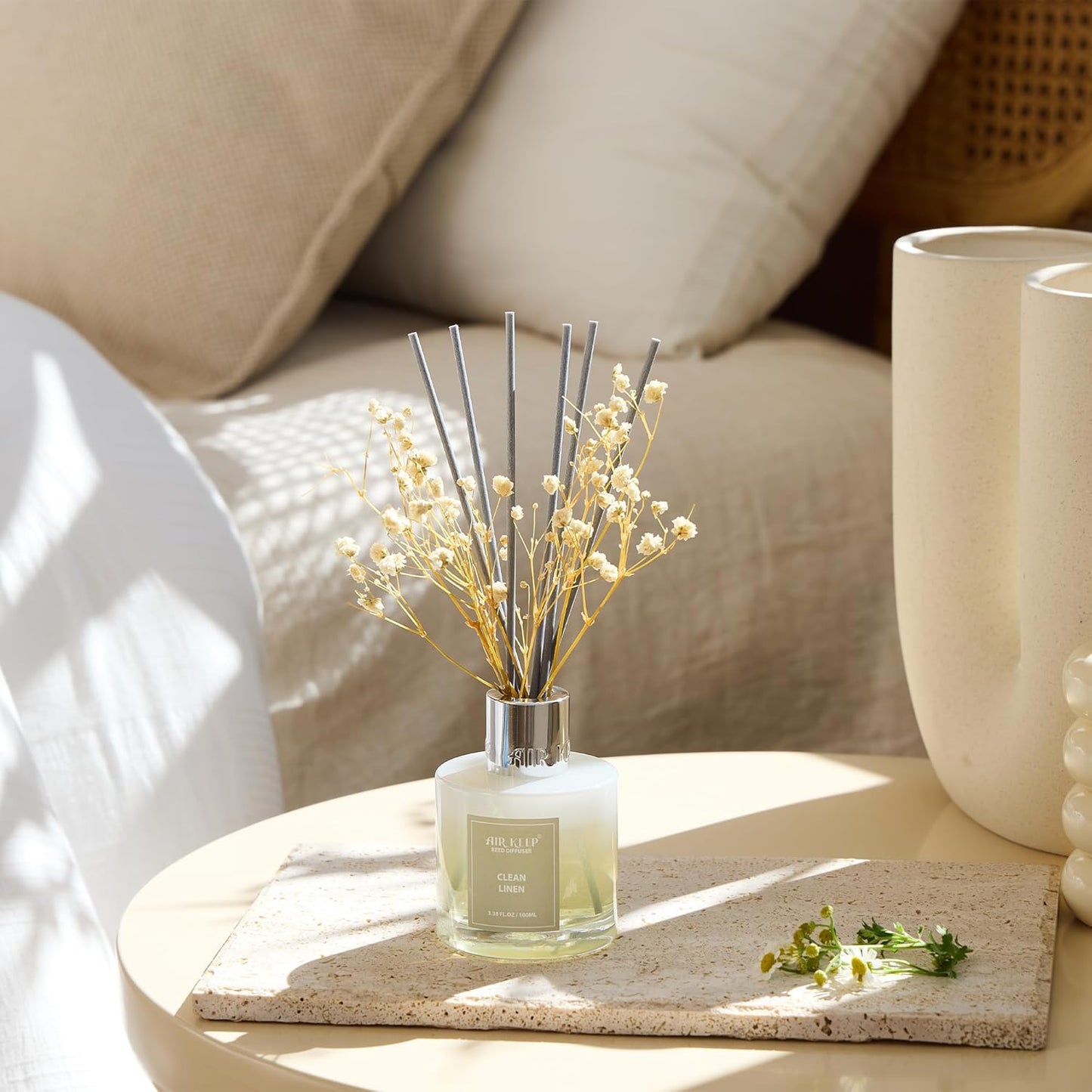 Clean Linen Reed Diffuser Set | Home Fragrance & Bathroom Decor