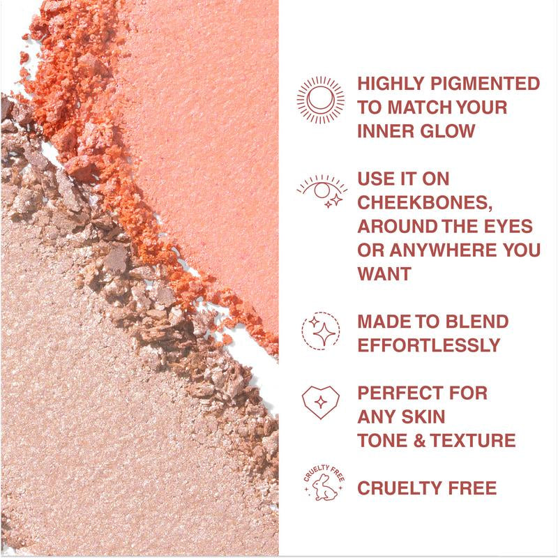 SELESTIA BEAUTY Highlighter Makeup Powder Divine V - Highlighter Powder for Radiant Glow - Face Highlighter for All Skin Tones