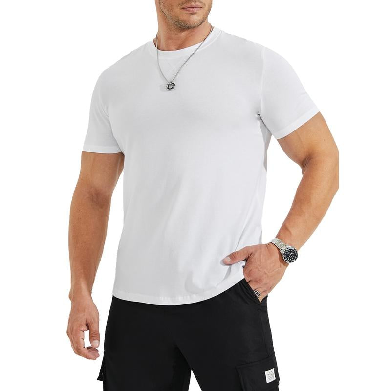 Dokotoo Men Mens 3 Pack Crewneck T-Shirts Short Sleeve Hipster Hip Hop Longline Classic Tee Tops