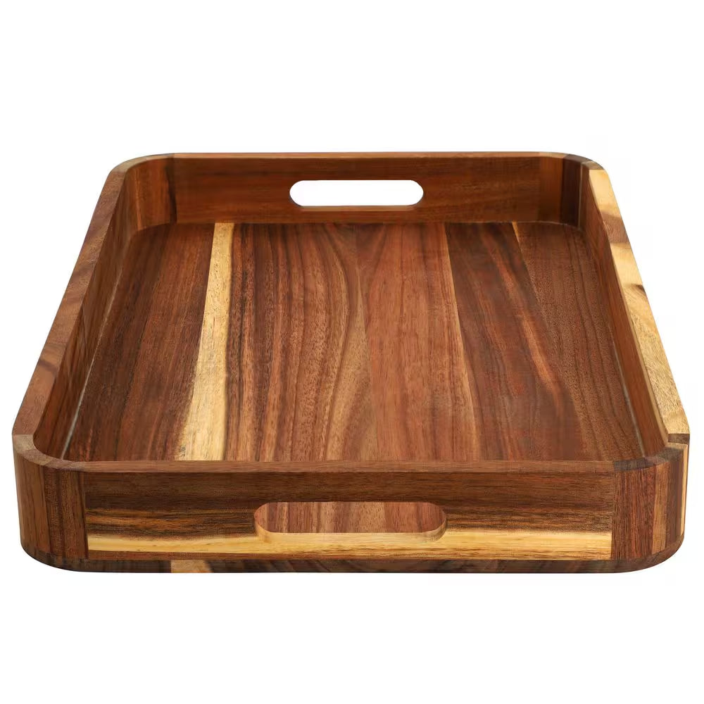 Acacia Wood 17.75 in X 12 in X 2 in Rectangle Serving Tray