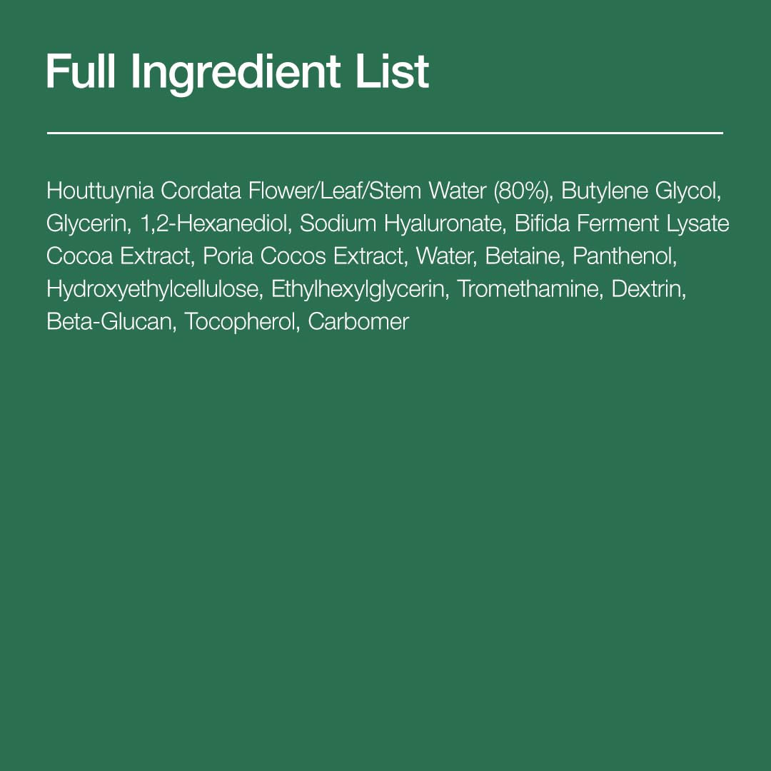 Heartleaf 80 Soothing Ampoule |Hydrating Korean Facial Serum with Panthenol & Hyaluronic Acid, Vegan Lightweight Essence 30ml