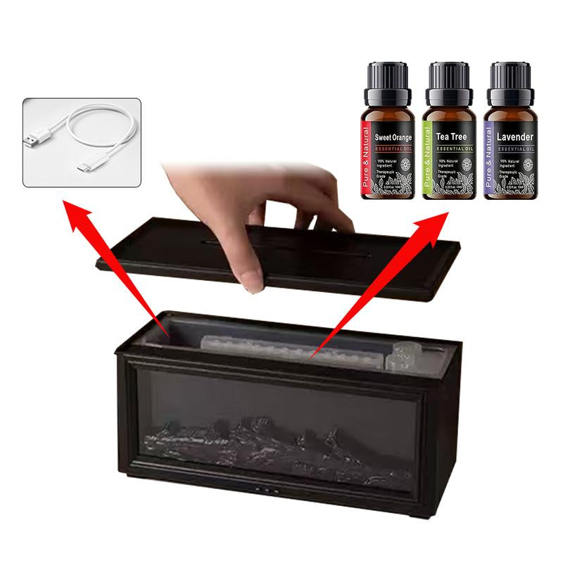 300Ml Colorful Fireplace Flame Humidifier Aromatherapy Diffuser with Remote and Timer for Home and Office Fire Diffuser Aroma Diffuser Humidifier Humidifier Purifier Bourbon Humidifier Whisker Humidifier
