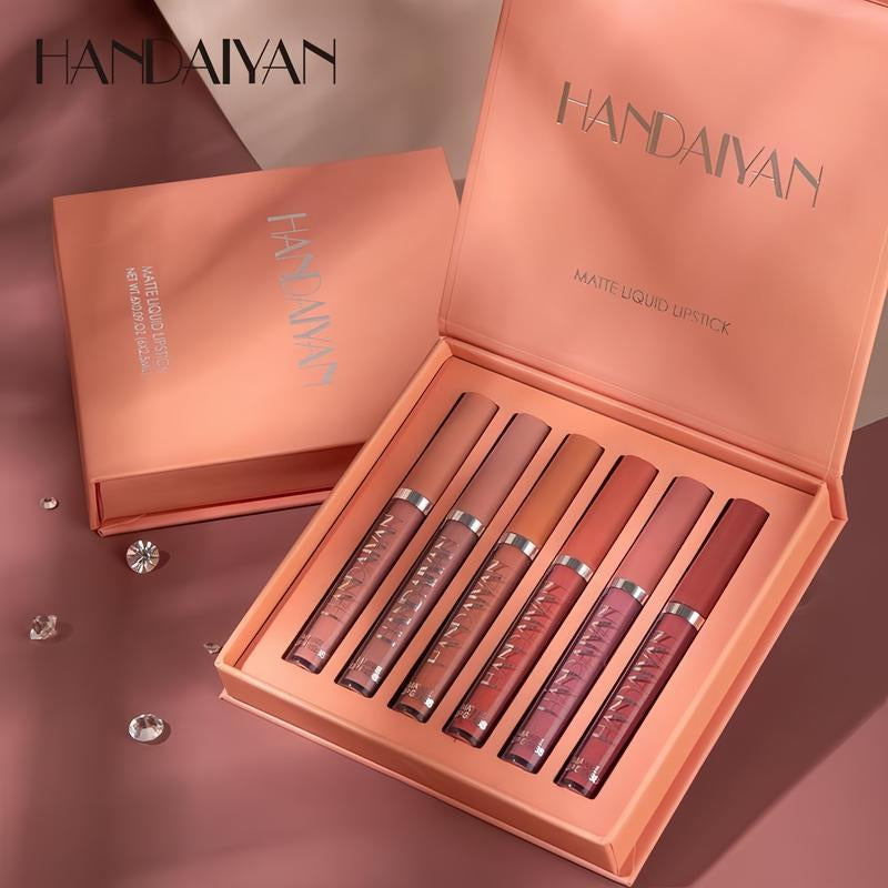 6 Counts Waterproof Long-Lasting Matte Lipstickset Easily Tinted and Moisturizing Lipsticks Suitable for All Occasions Lip Makeup Matte Lipgloss Lipstick Pearls Girls and Women Makeup Accessories Cosmetic Glossy
