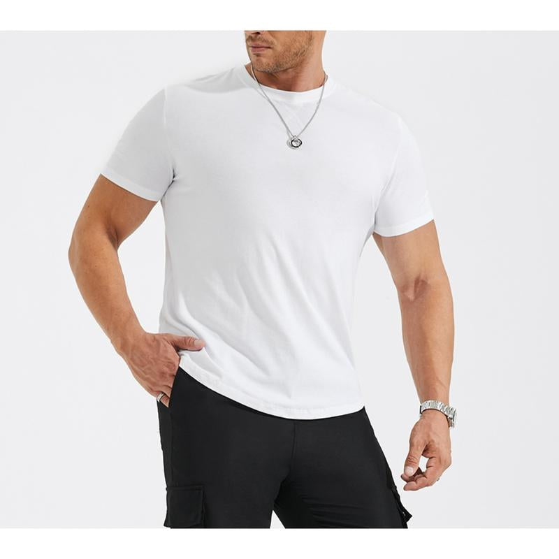 Dokotoo Men Mens 3 Pack Crewneck T-Shirts Short Sleeve Hipster Hip Hop Longline Classic Tee Tops