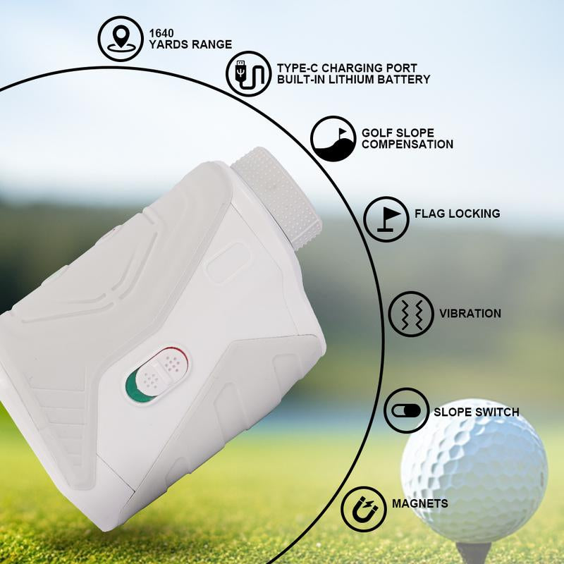 Aetronix Golf Rangefinder with Ramp, 1640 Yard Golf Rangefinder, Golf Laser Rangefinder, 7X Magnification, High Accuracy Flagstick Lock Vibration, Fast Focusing, Gifts for Men, Hunt Equipment Golf Rangefinder Golf Gadgets Golf Accessories