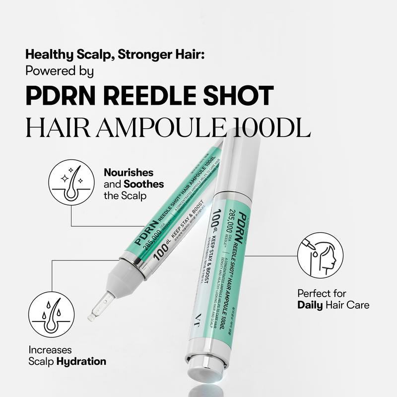 [Official VT Cosmetics] PDRN Reedle Shot Hair Ampoule 100Dl 300Dl 700Dl 15Ml | Hair Growth Hair Loss Treatment Ampoule Serum