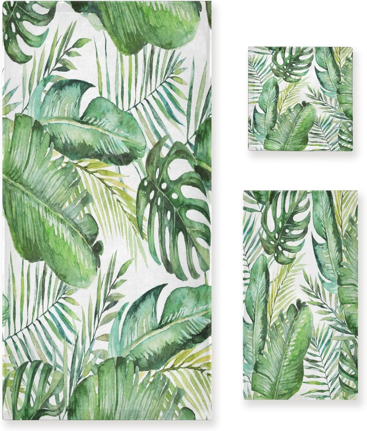 3-Piece Aztec Boho Bath Towel Set | Soft, Highly Absorbent Black & White Tribal Towels for Bathroom, Spa & Hotel