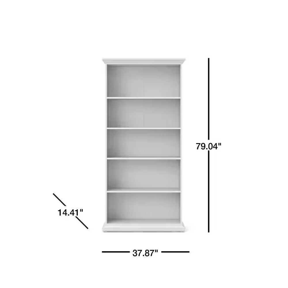 Sonoma White 5-Shelf Bookcase | Modern Open Storage Display