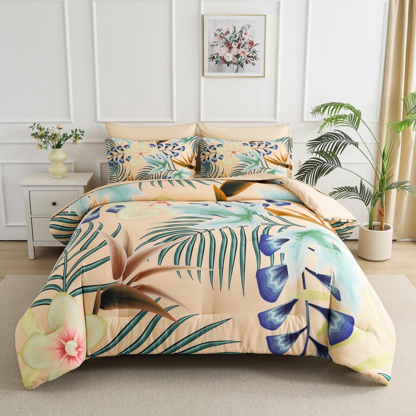 7-Piece Bed in a Bag Comforter Set | Reversible Soft Microfiber Bedding, All-Season Sheet Set