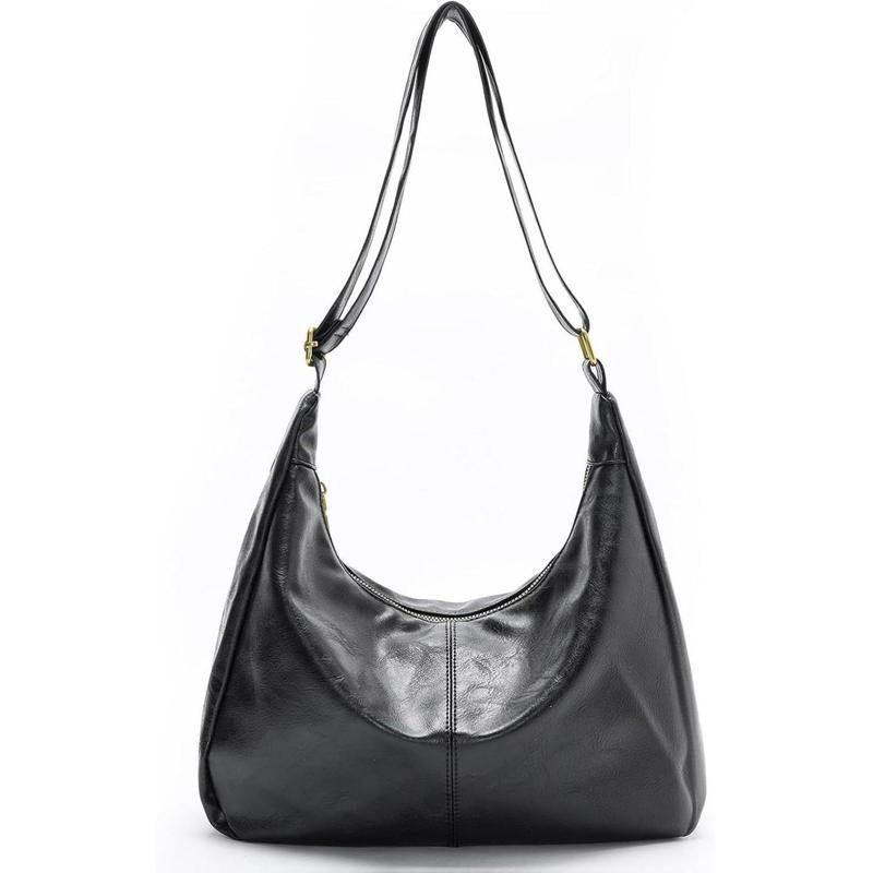 Hobo Bags for Women, Ultra Soft Foldable Vegan Leather Shoulder Handbag, Stylish Slouchy Tote Purses