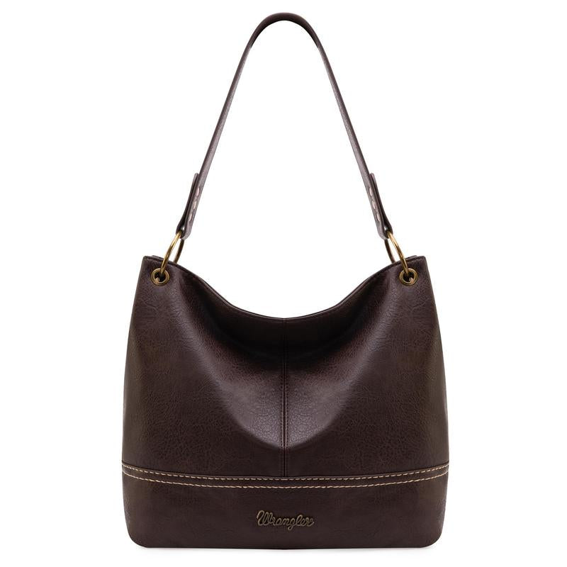 Wrangler Cow Print Hobo Bag Vegan Leather for Woman with Wide Guitar Strap