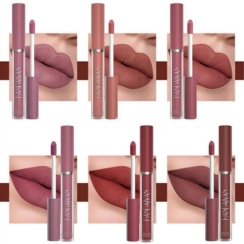 6 Counts Waterproof Long-Lasting Matte Lipstickset Easily Tinted and Moisturizing Lipsticks Suitable for All Occasions Lip Makeup Matte Lipgloss Lipstick Pearls Girls and Women Makeup Accessories Cosmetic Glossy