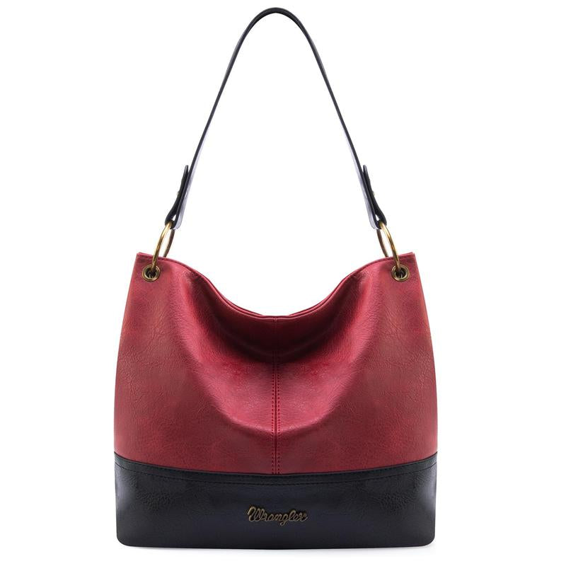 Wrangler Cow Print Hobo Bag Vegan Leather for Woman with Wide Guitar Strap