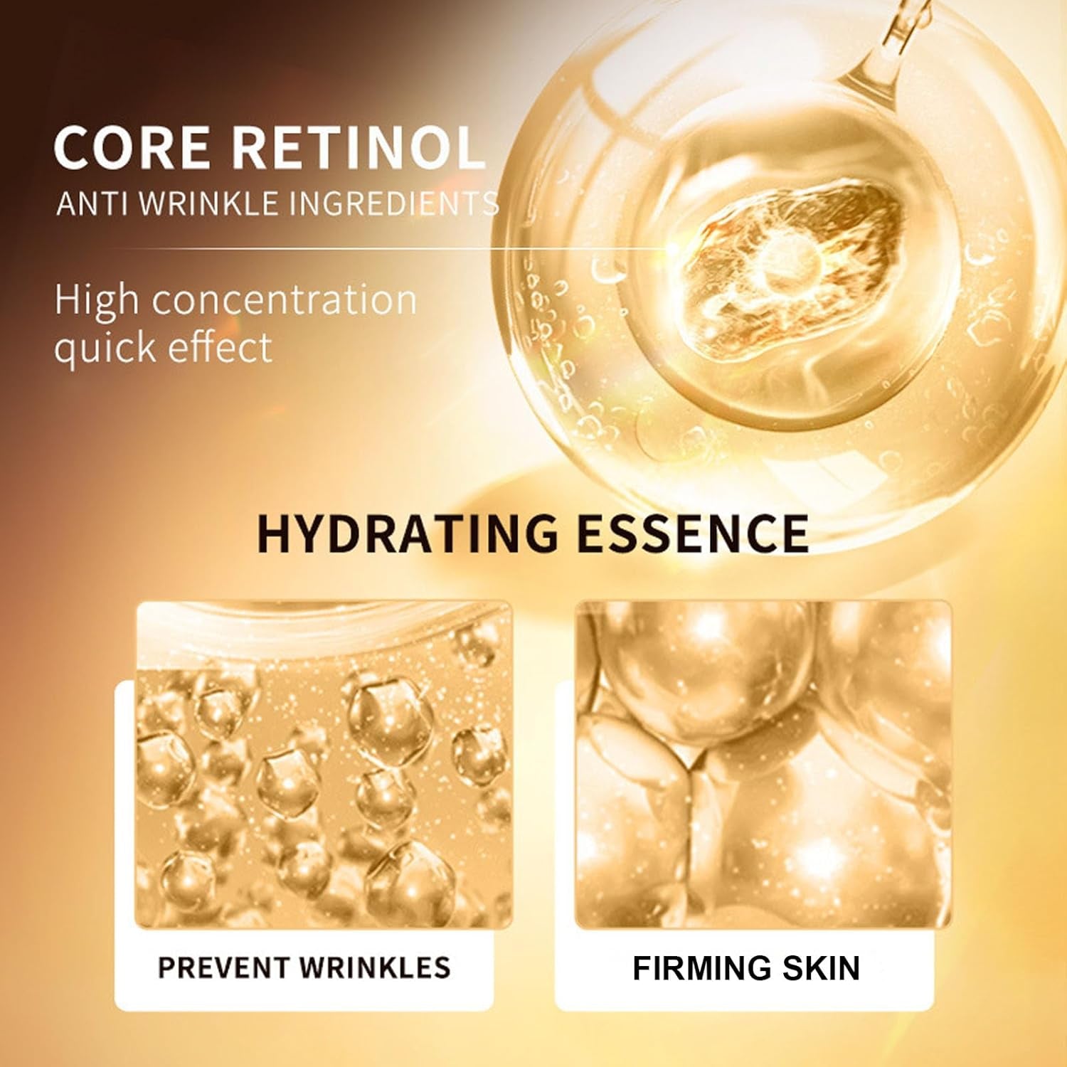 Retinol Skin Care Set | Anti-Aging Face Kit for Women, Firming & Tightening Skincare Set, Brown