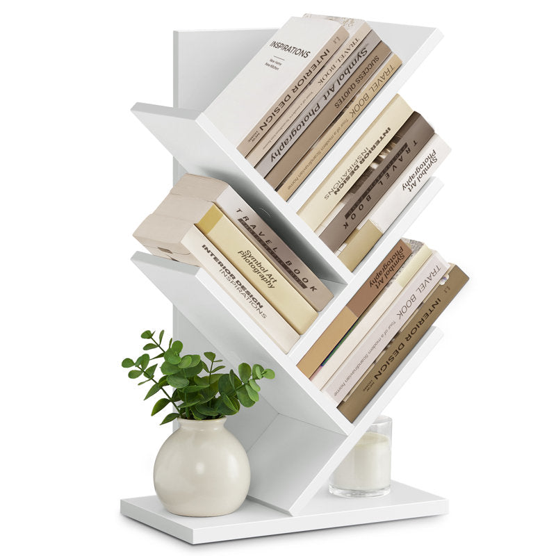 Trivette Geometric Bookcase | Modern Multi-Tier Display Shelf