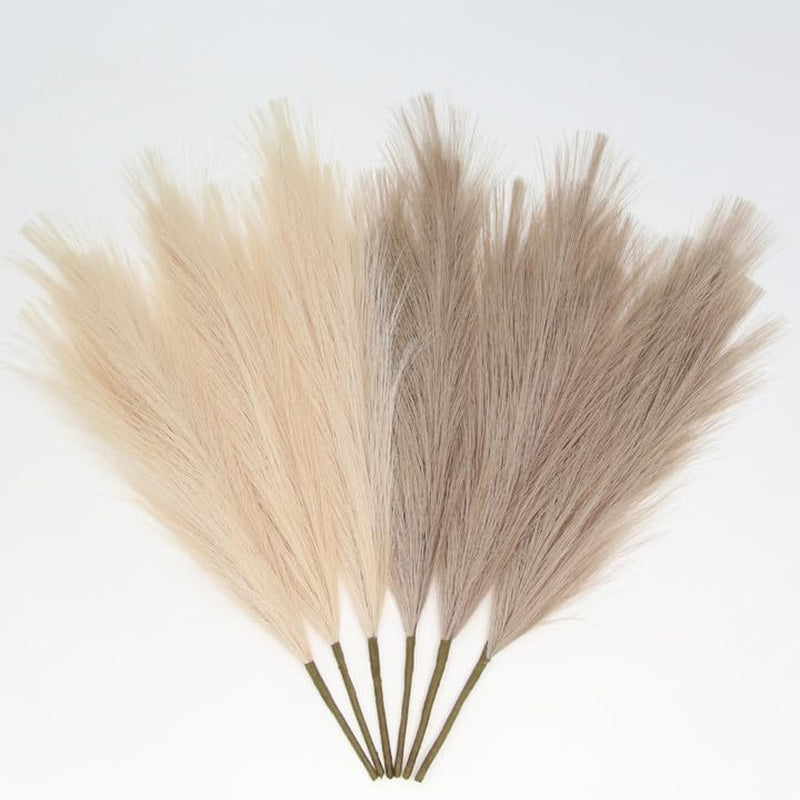 7-Pcs 38"/3.1FT Faux Pampas Grass Large Tall Fluffy Artificial Fake Flower Boho Decor Bulrush Reed Grass for Vase Filler Farmhouse Home Wedding Decor (Green)