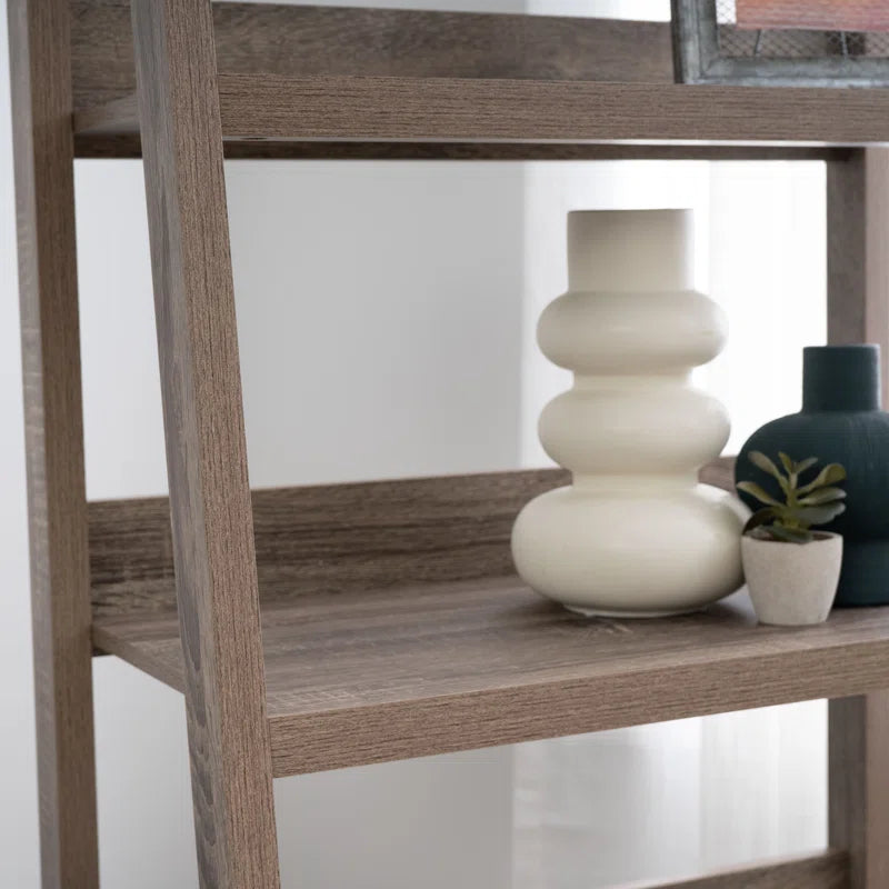 Eiland Ladder Bookcase | Modern 5-Tier Leaning Storage Shelf
