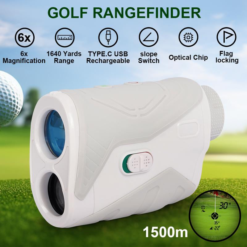 Aetronix Golf Rangefinder with Ramp, 1640 Yard Golf Rangefinder, Golf Laser Rangefinder, 7X Magnification, High Accuracy Flagstick Lock Vibration, Fast Focusing, Gifts for Men, Hunt Equipment Golf Rangefinder Golf Gadgets Golf Accessories