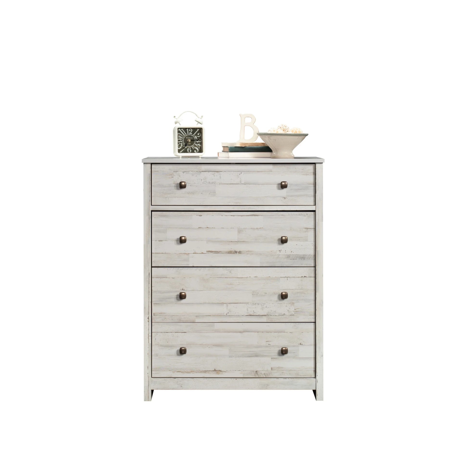 River Ranch 4- Drawer Dresser | White Plank Finish Bedroom Chest