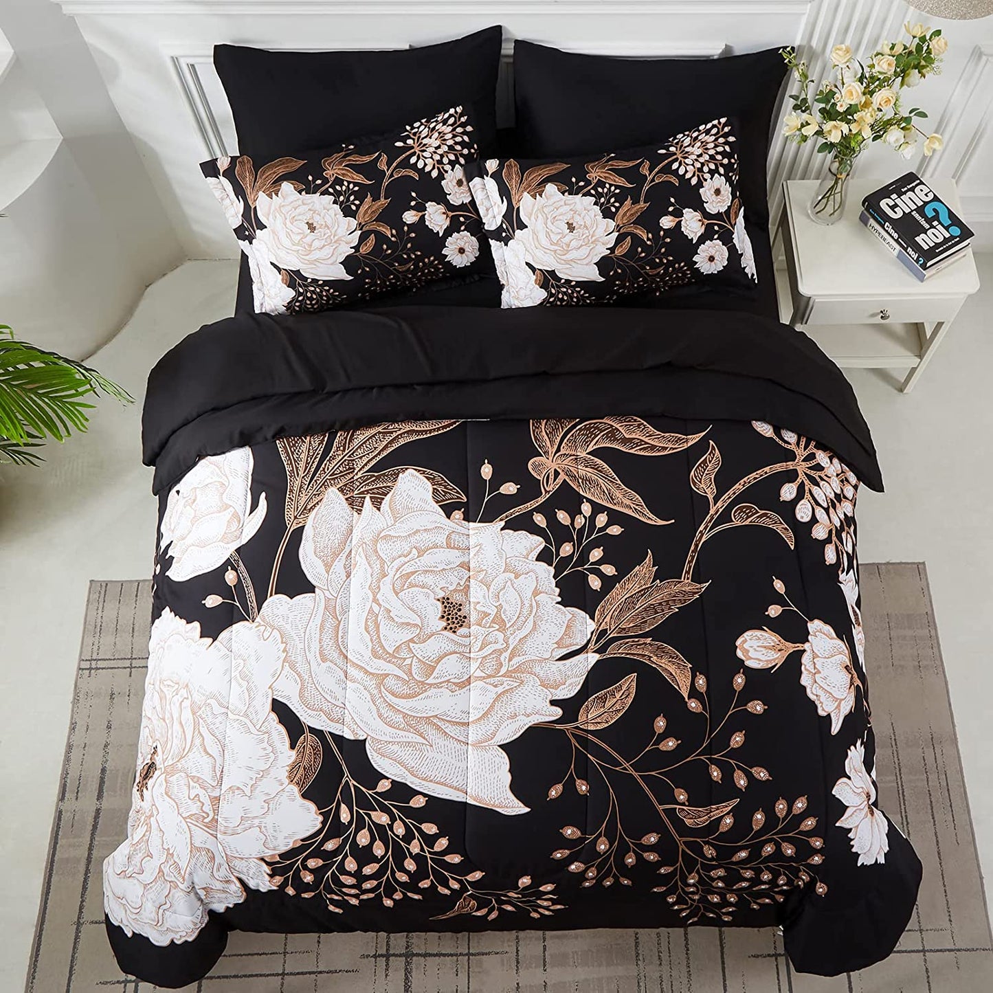 7-Piece Bed in a Bag Comforter Set | Reversible Soft Microfiber Bedding, All-Season Sheet Set