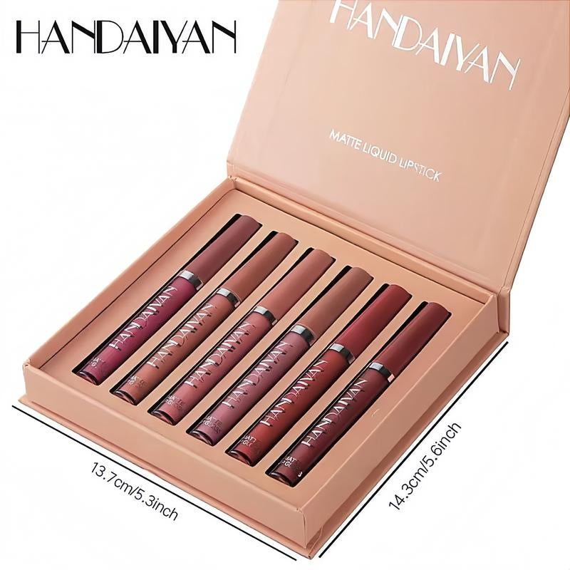 6 Counts Waterproof Long-Lasting Matte Lipstickset Easily Tinted and Moisturizing Lipsticks Suitable for All Occasions Lip Makeup Matte Lipgloss Lipstick Pearls Girls and Women Makeup Accessories Cosmetic Glossy