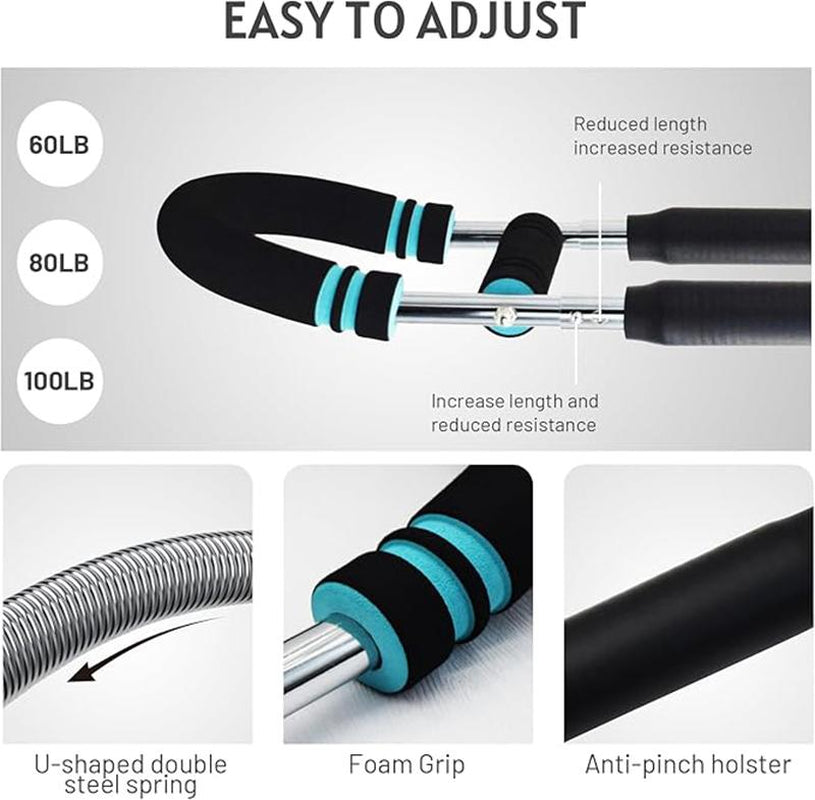 Arm Trainer、Chest Workout Strengthen Chest and Arm Muscles Men'S Fitness Trainer Detachable Portable Spring Resistance Home Fitness Equipment