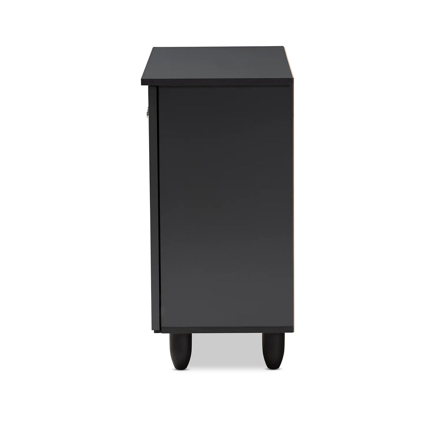 Winda Modern Dark Gray Wooden Storage Cabinet | 2-Door Contemporary Entryway Organizer