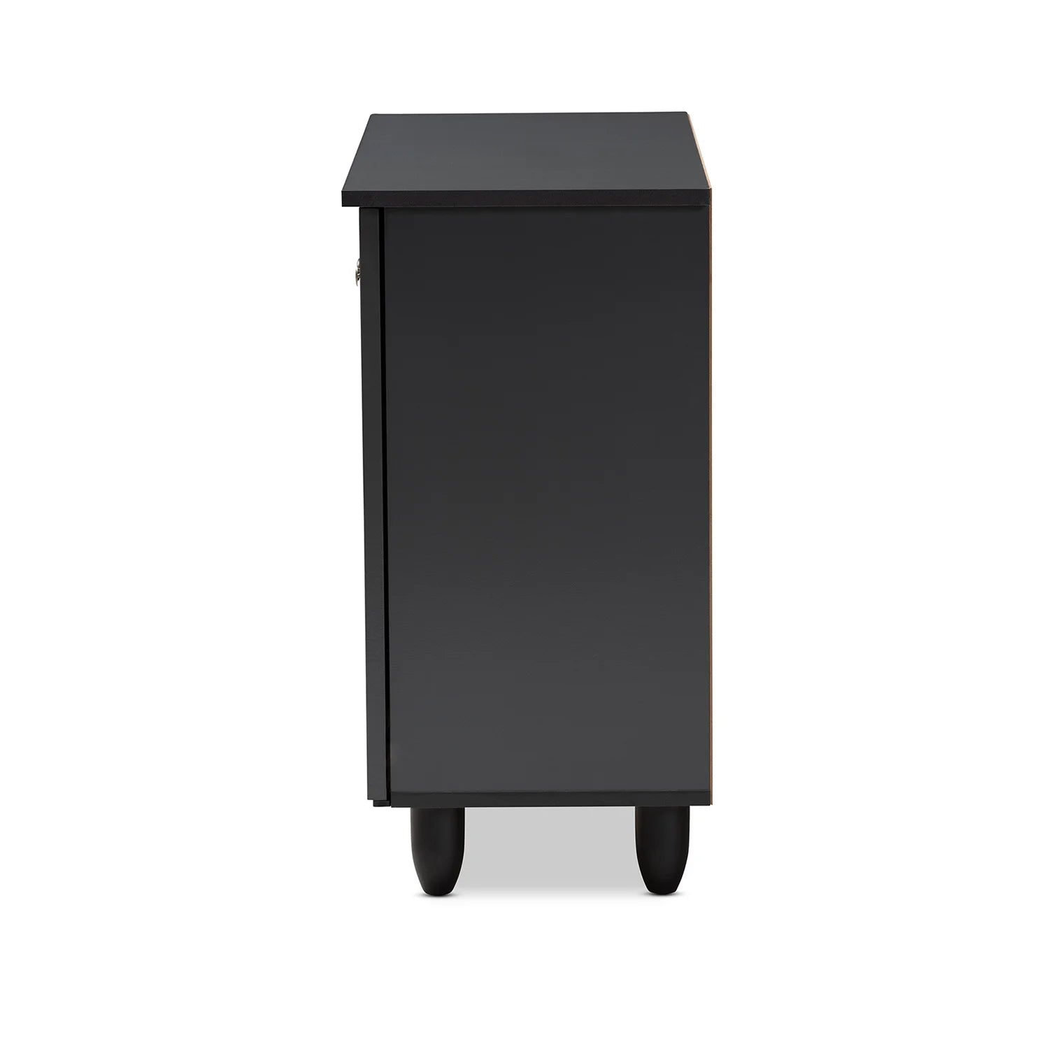 Winda Modern Dark Gray Wooden Storage Cabinet | 2-Door Contemporary Entryway Organizer